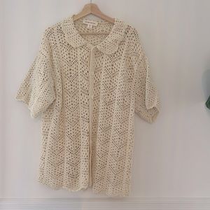 Maurie and Eve cotton crochet Shirt sz 8